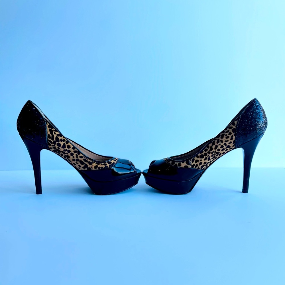 Marc Fisher, platform/black/glitter/leopar…
